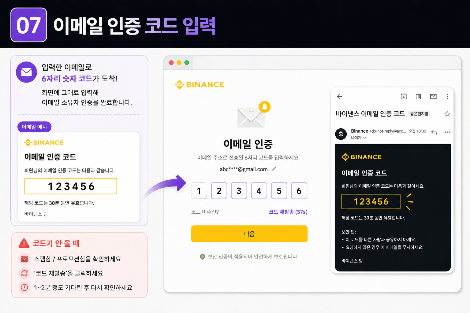 STEP 07 · 이메일 인증 코드 입력